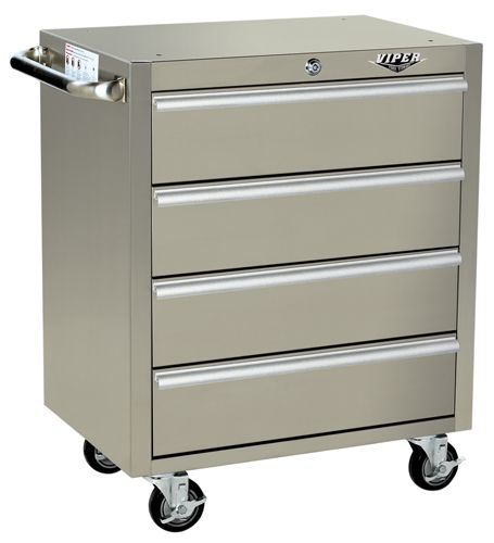 Viper Tool Storage 26 4 Drawer 304 Stainless Steel Rolling Cabinet