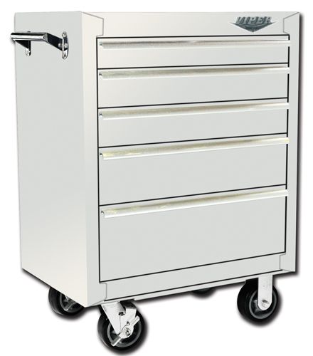 Viper Tool Storage 26-Inch 5 Drawer 18G Steel Rolling Cabinet  White