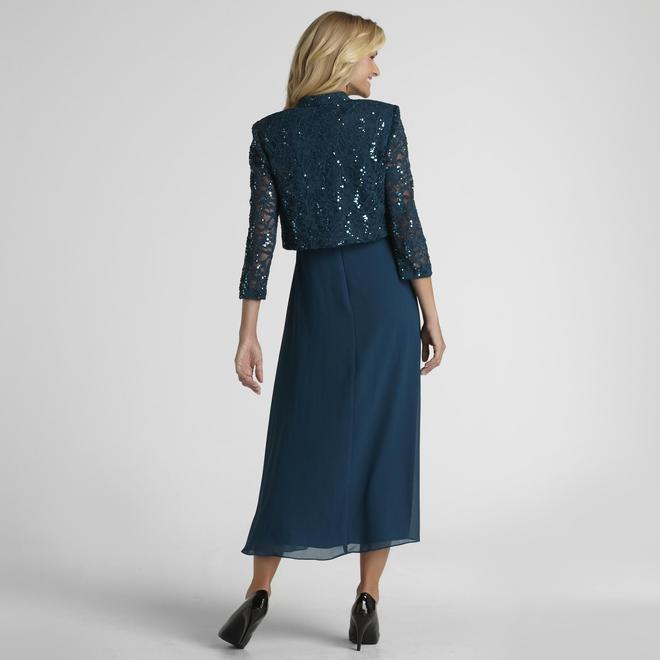 R & M Richards Women's Chiffon Jacket Dress