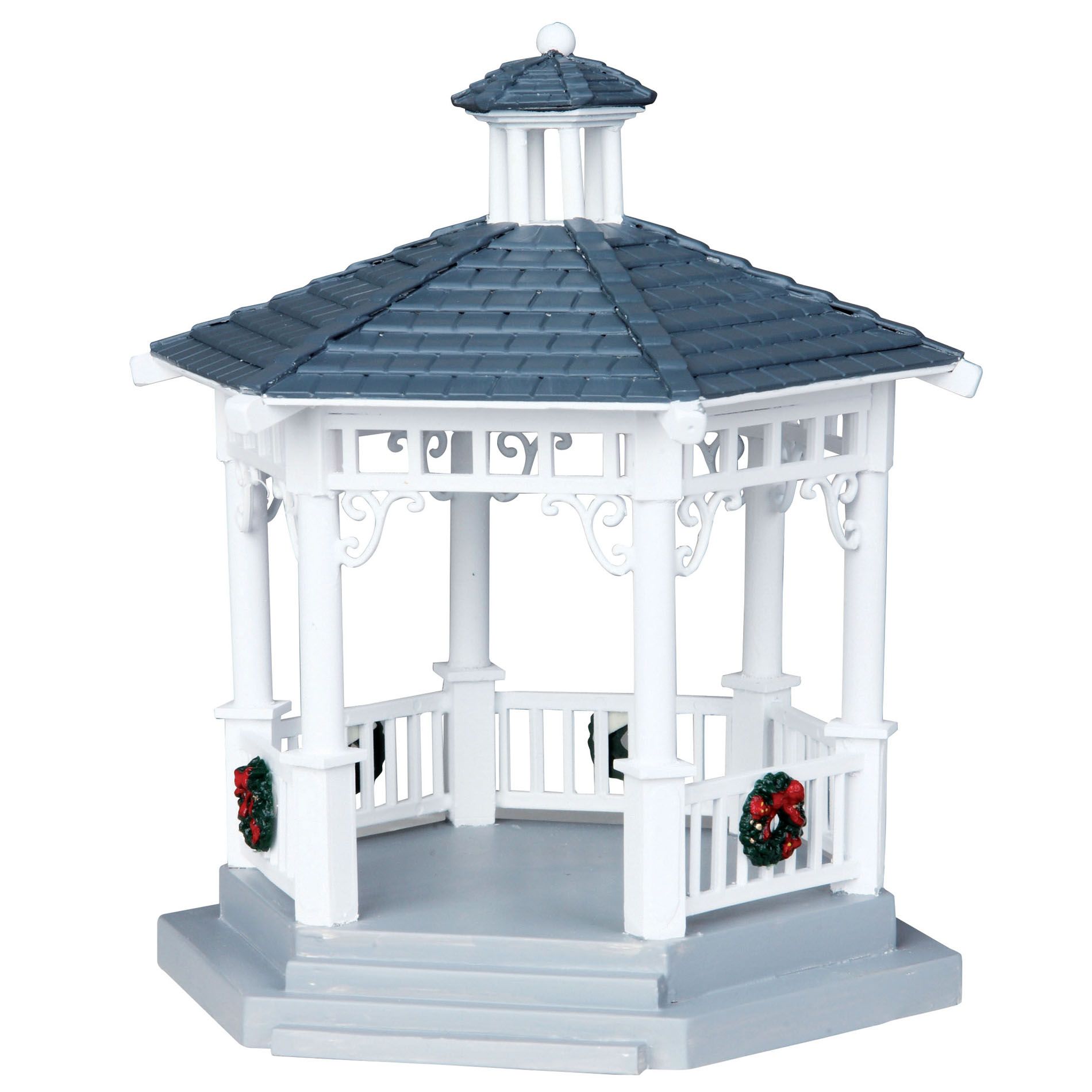 Lemax Village Collection Christmas Village Accessory - Plastic Gazebo With Decorations  Set Of 6