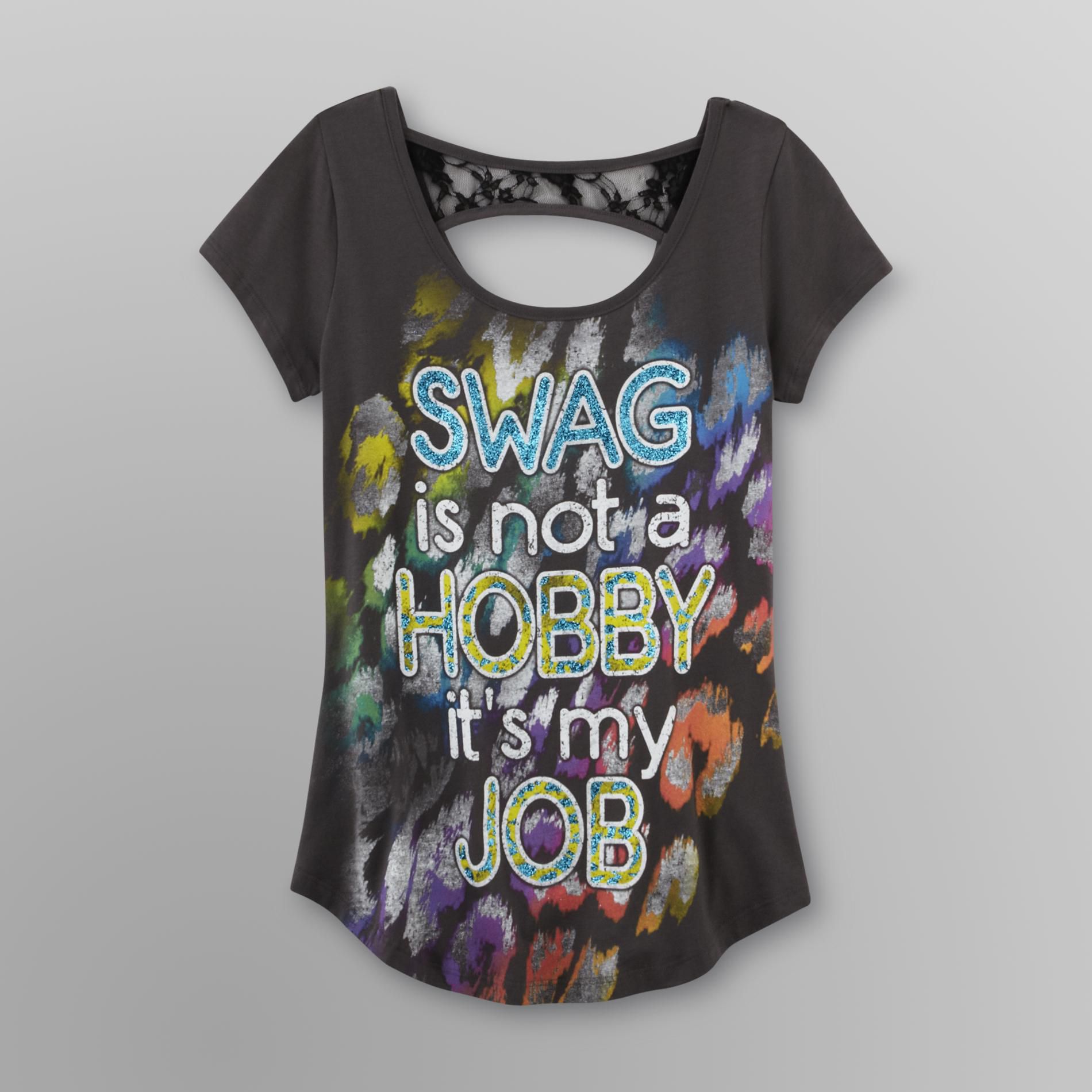 Junior's Lace Back T-Shirt - Swag at Kmart.com