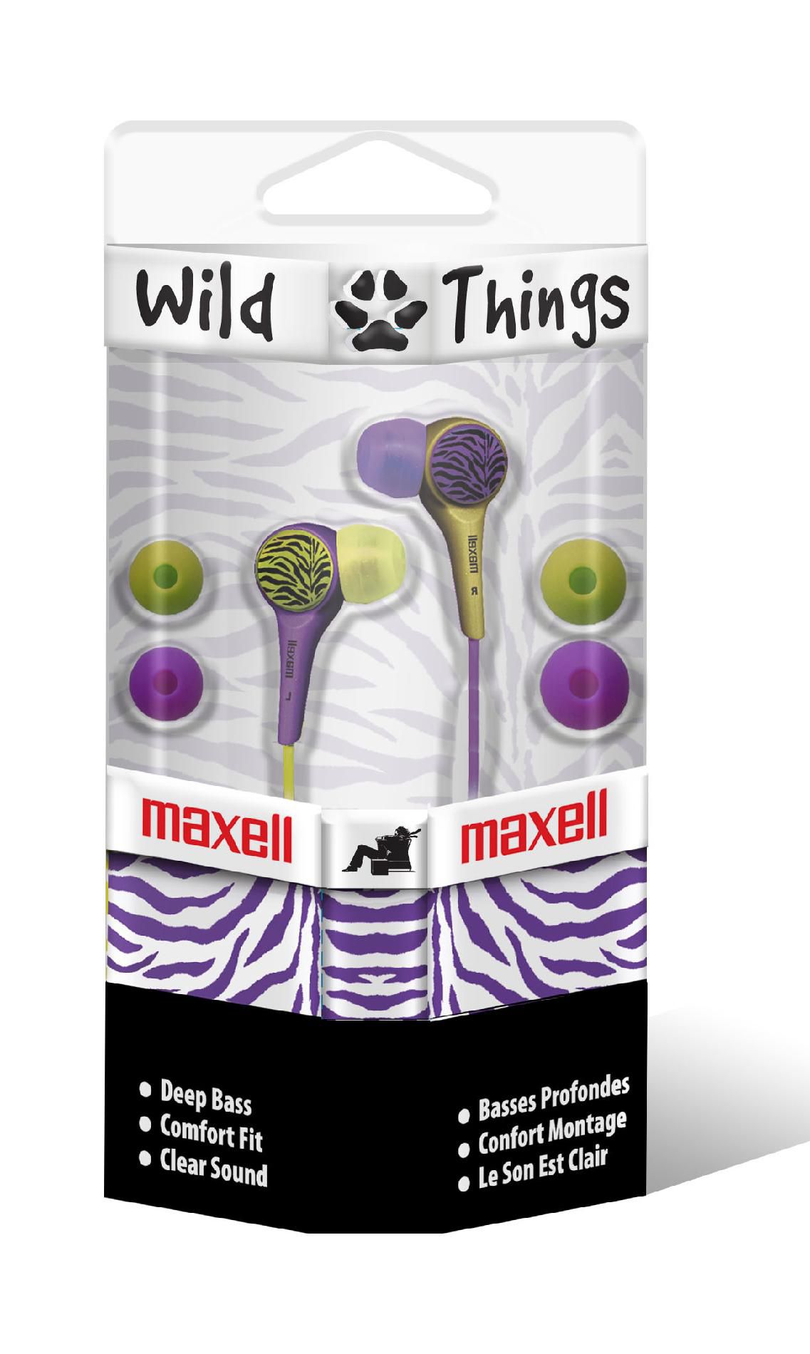 Maxell Wild Things Digital Ear Buds - Purple/Yellow Zebra at Kmart.com