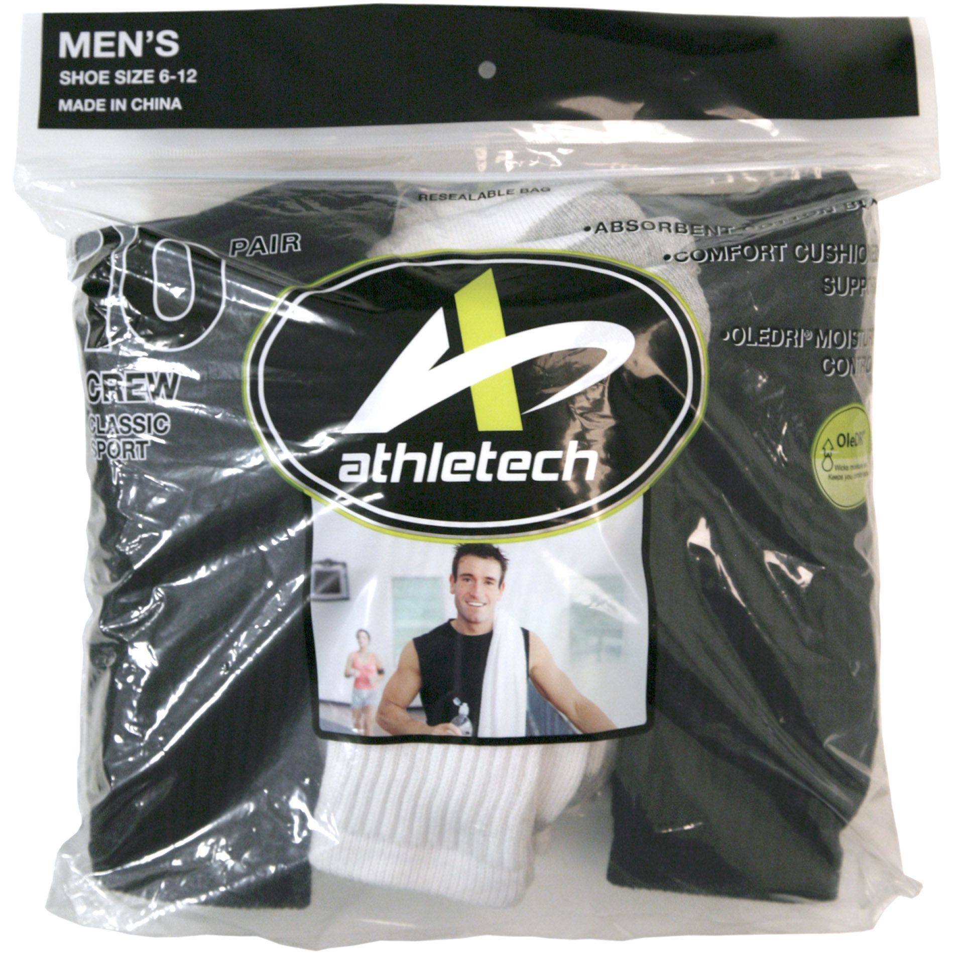 Athletech Men's 10 Pair Classic Sport Crew Socks at Kmart.com