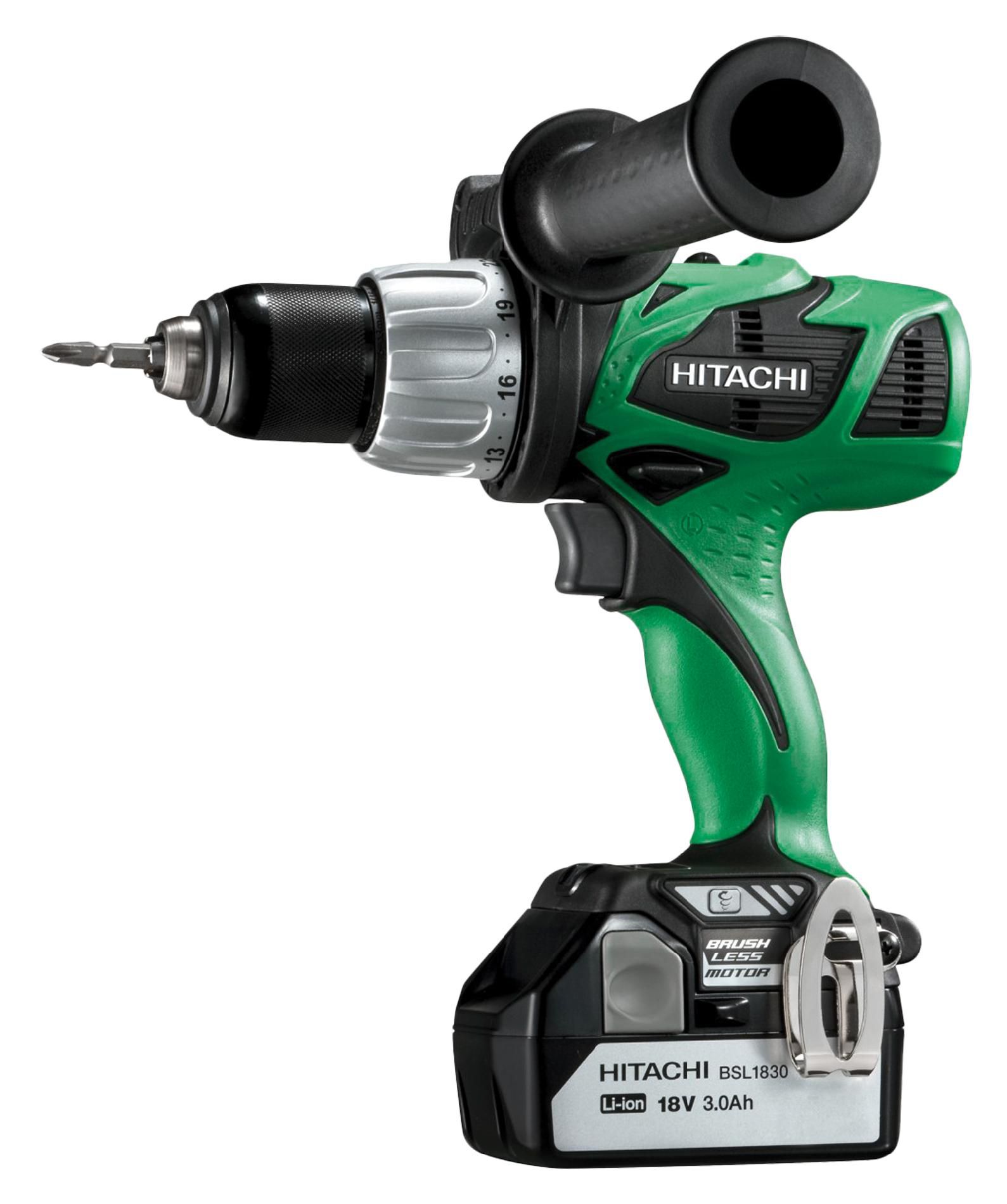 Hitachi DV18DBL 18-Volt 3.0-Ah Cordless Brushless 1/2-Inch Lithium-Ion Hammer Drill, (2) Batteries and Charger Included at Sears.com
