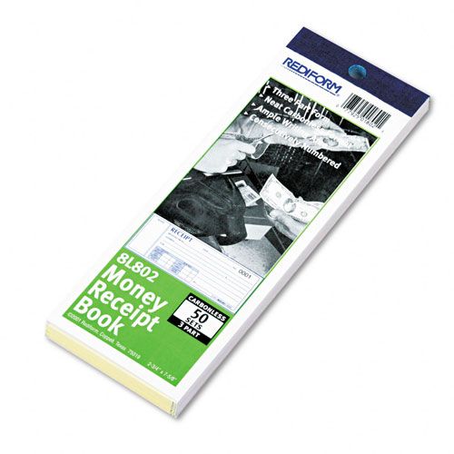 UPC 077925018021 product image for Receipt,Carbonless Triplicate, 50 Sets/Book | upcitemdb.com
