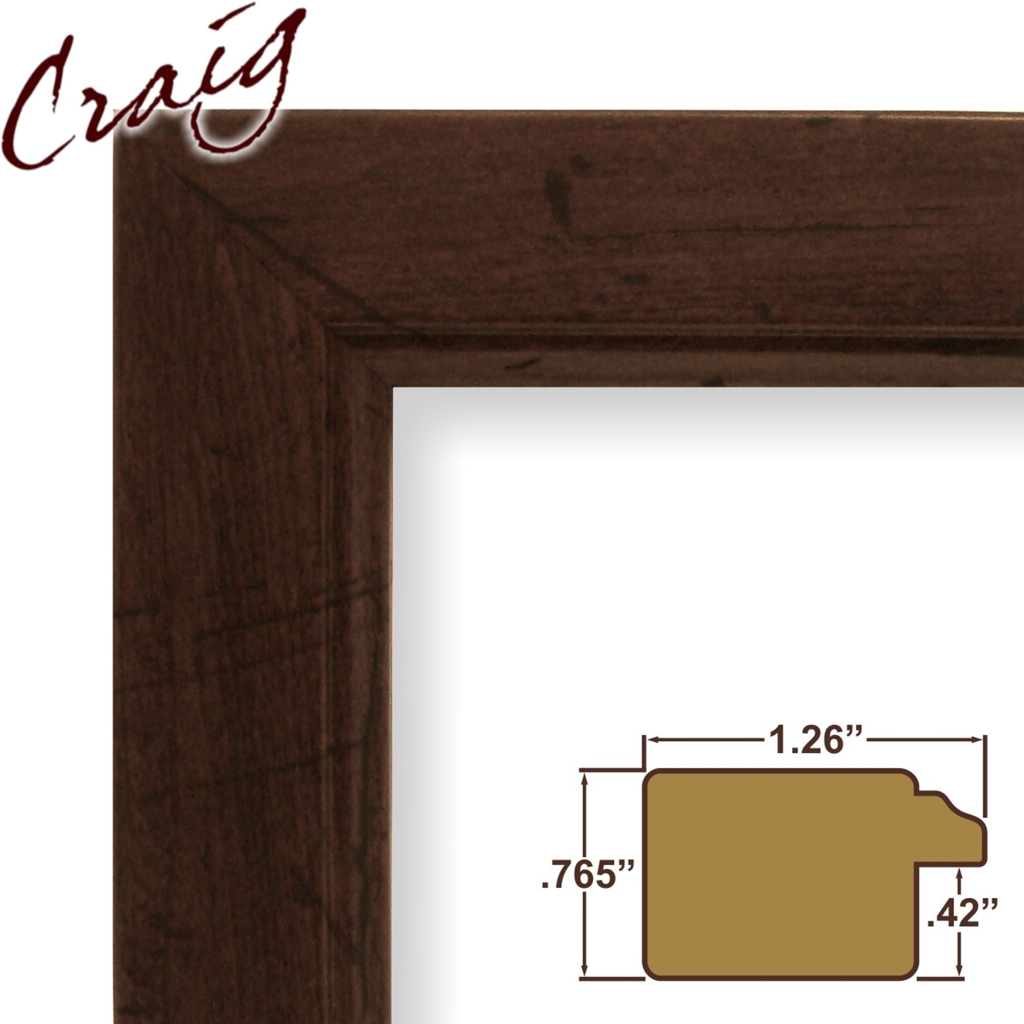 Craig Frames Inc 8x8 Custom 1.26" Wide Complete Dark Brown Picture Frame (61999CO) at Kmart.com