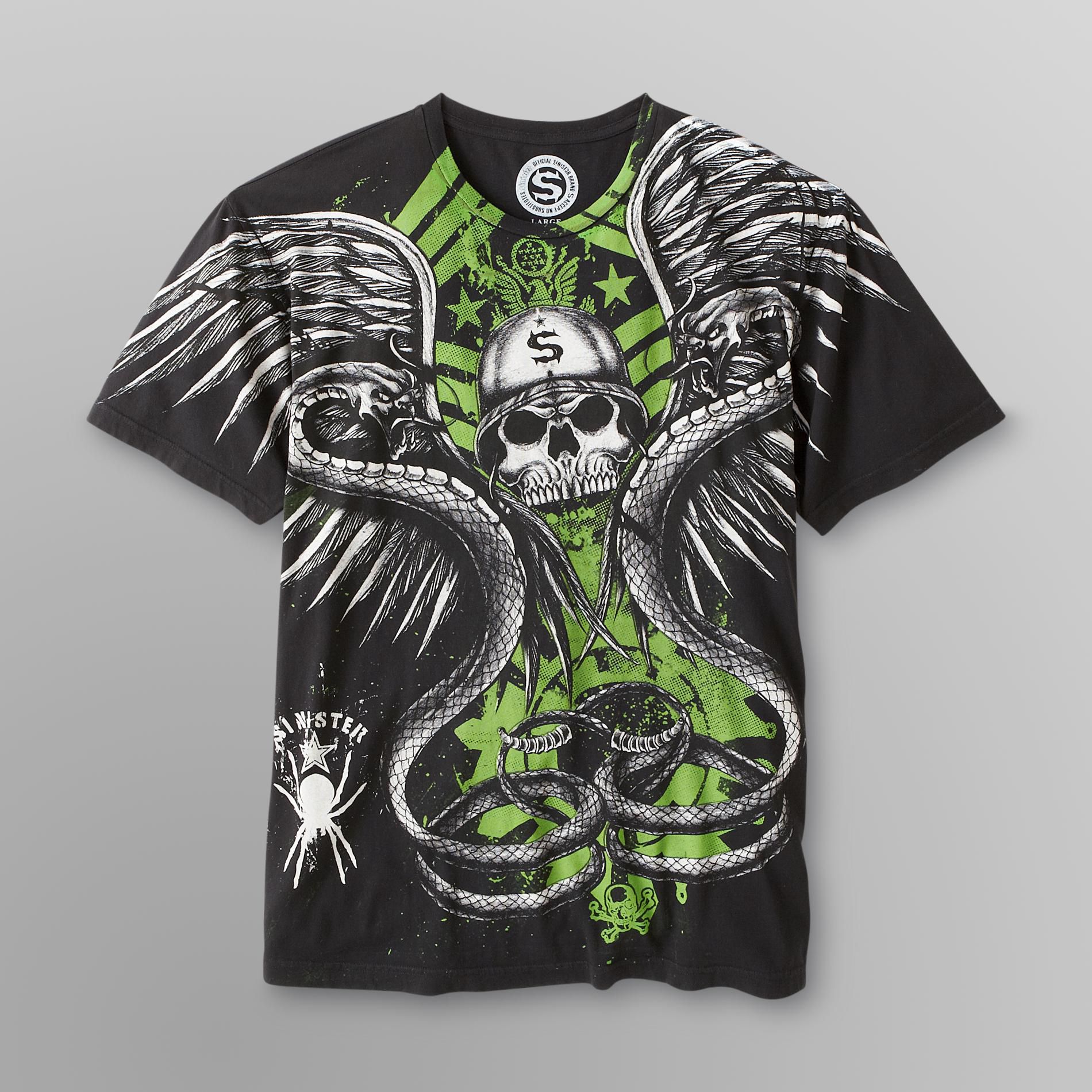 Sinister Men's Graphic T-Shirt - Snake Skull