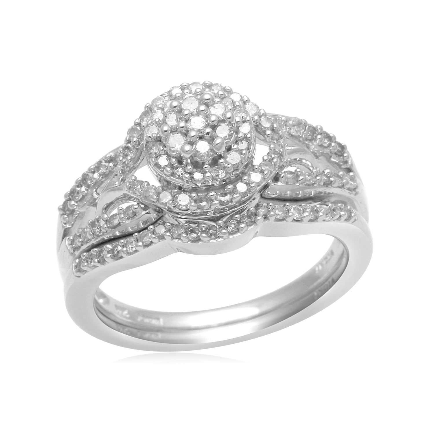 Eternal Treasures Sterling Silver 1/2ct Round Diamond Eternal Treasures Bridal Set at Kmart.com