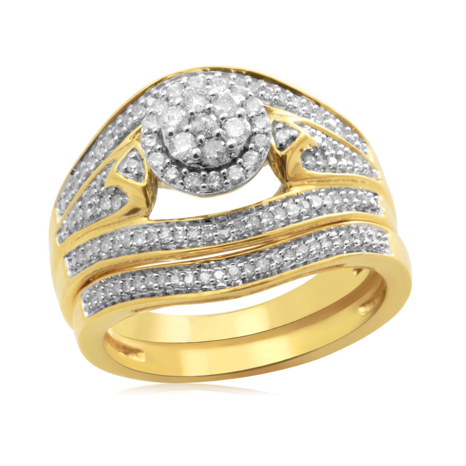 Eternal Treasures Gold over Silver 1/2ct Round Diamond Eternal Treasures Bridal Set at Kmart.com