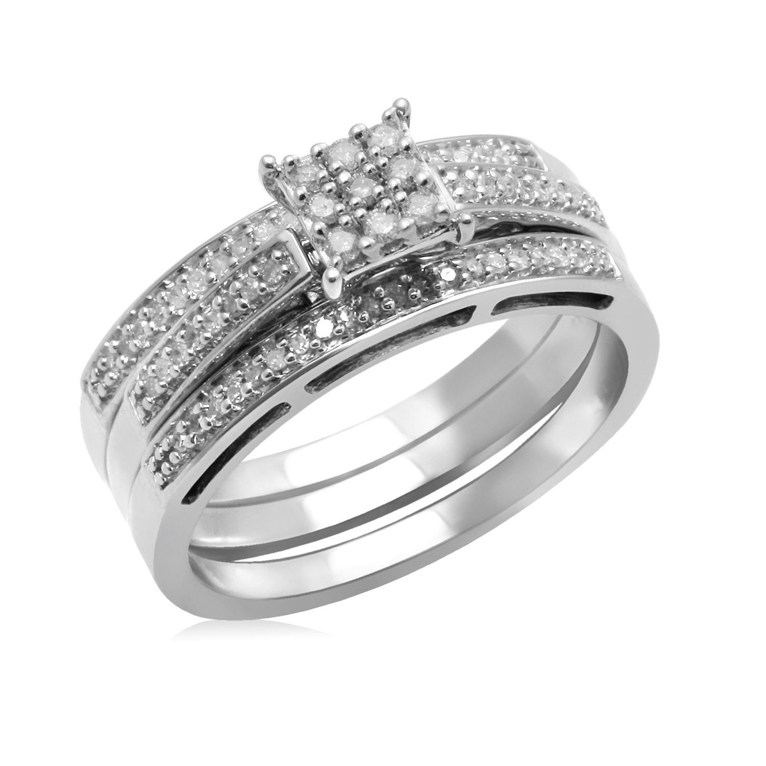 Eternal Treasures Sterling Silver 1/4ct Princess Diamond Eternal Treasures Bridal Set at Kmart.com