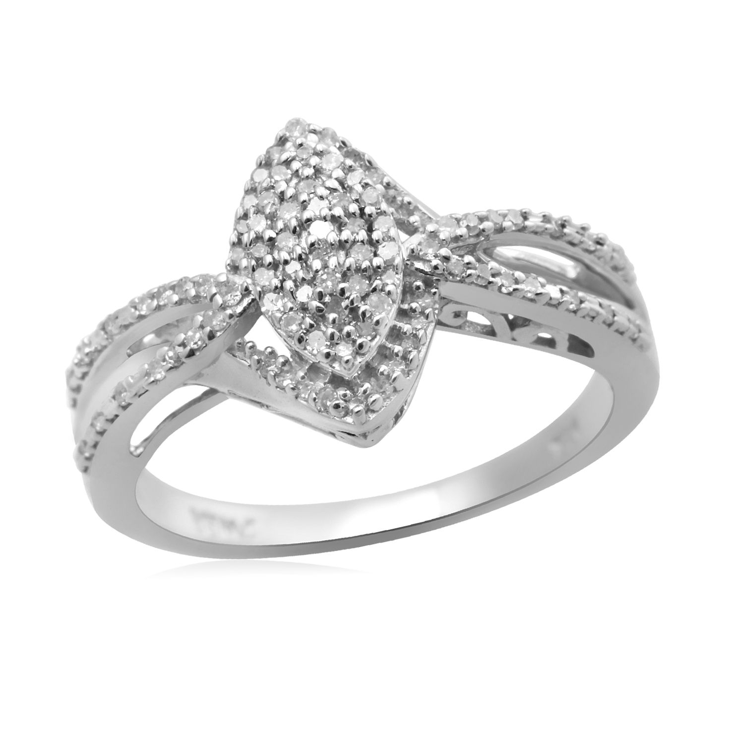Eternal Treasures Sterling Silver 1/5cttw Marquise Diamond  Eternal Treasures Bridal Ring at Kmart.com
