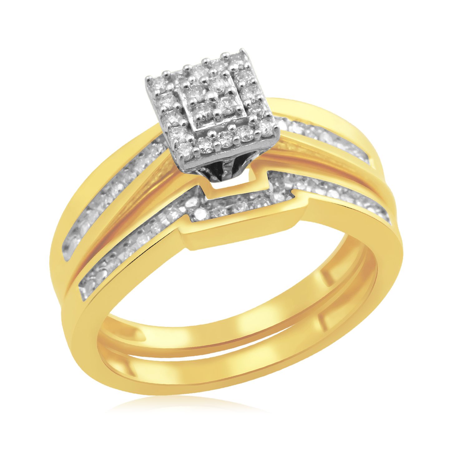 Eternal Treasures Gold over Silver 1/4ct Princess Diamond Eternal Treasures Bridal Set at Kmart.com