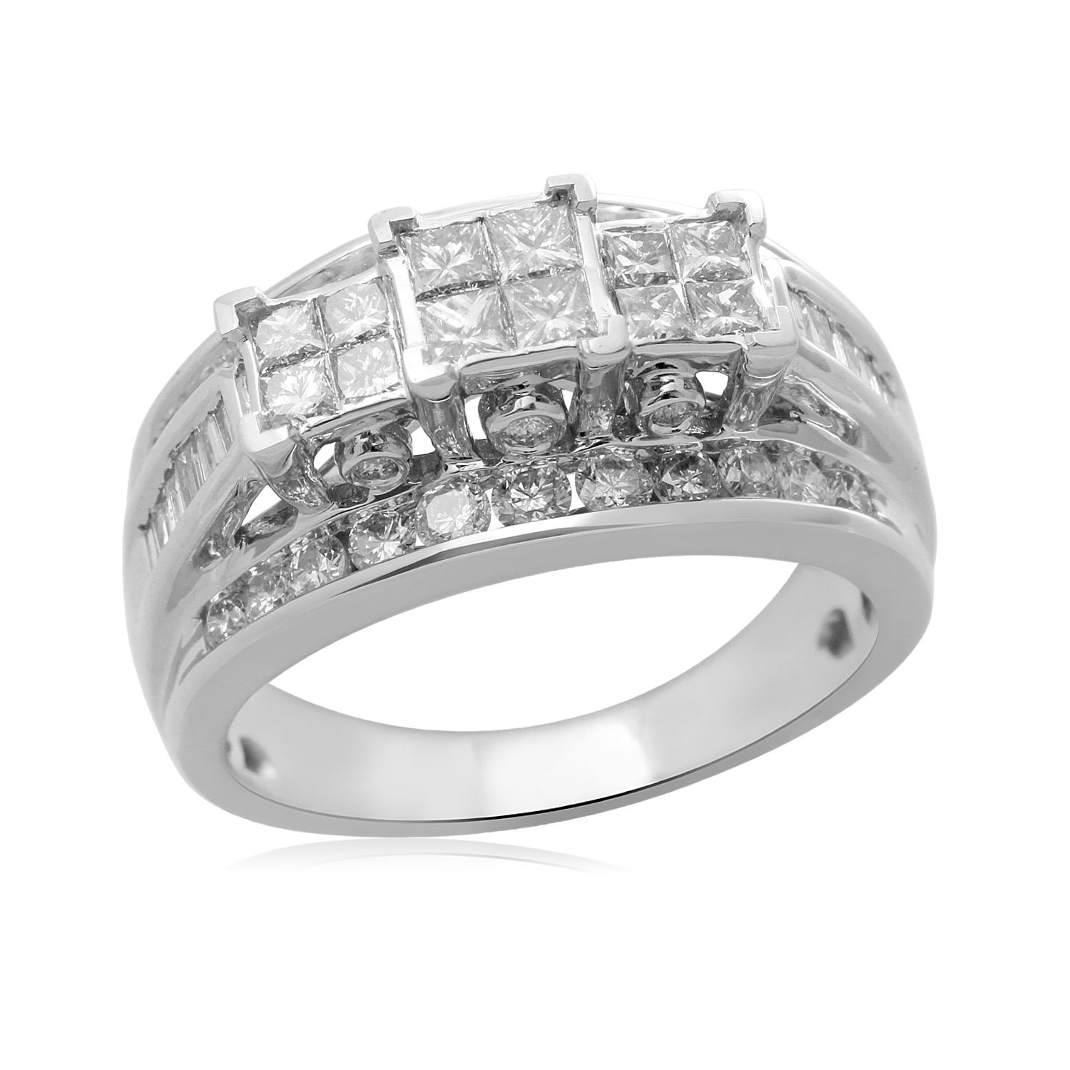 Eternal Treasures Sterling Silver 1 1/2cttw 3-Stone Diamond  Eternal Treasures Bridal Ring at Kmart.com