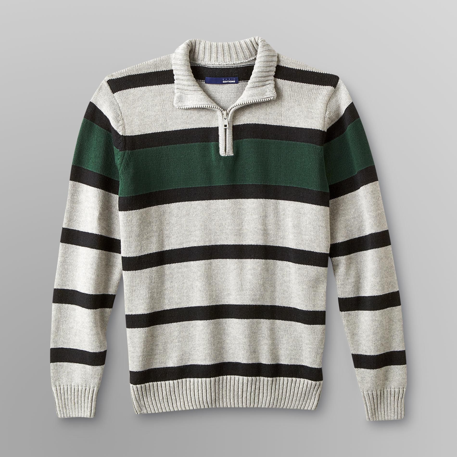 Basic Editions&nbsp; Boy's Zip Sweater - Striped