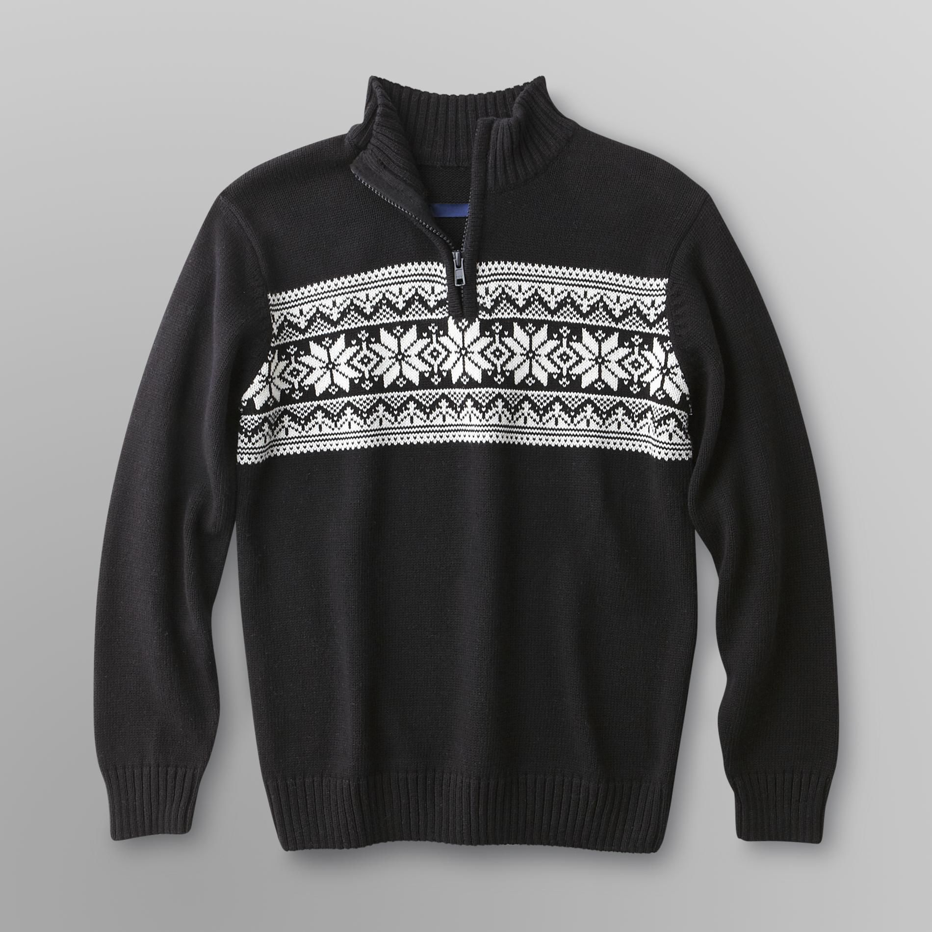 Basic Editions Boy's Quarter-Zip Sweater - Fair Isle at Kmart.com