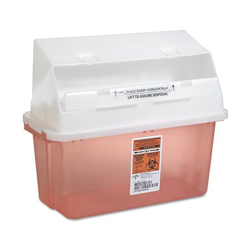 SHARPS CONTAINER, FREESTANDING & WALL MOUNTABLE, 5 QT, 23.5W X 19.7D X 28H, RED