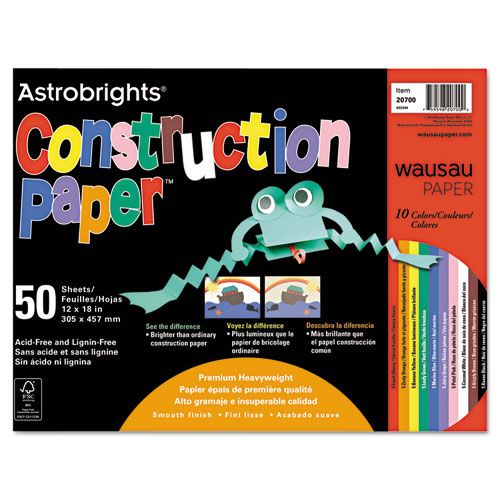 ASTROBRIGHTS CONSTRUCTION PAPER, 72-LB., 12 X