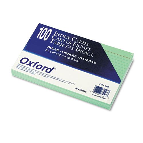 RULED INDEX CARDS, 5 X 8, GREEN, 100/PACK at Kmart.com