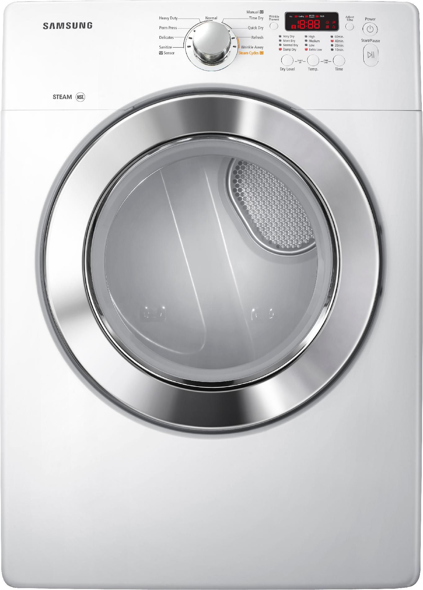 Samsung 7.3 cu. ft. Steam Gas Dryer - White 7.0 cu. ft. and greater