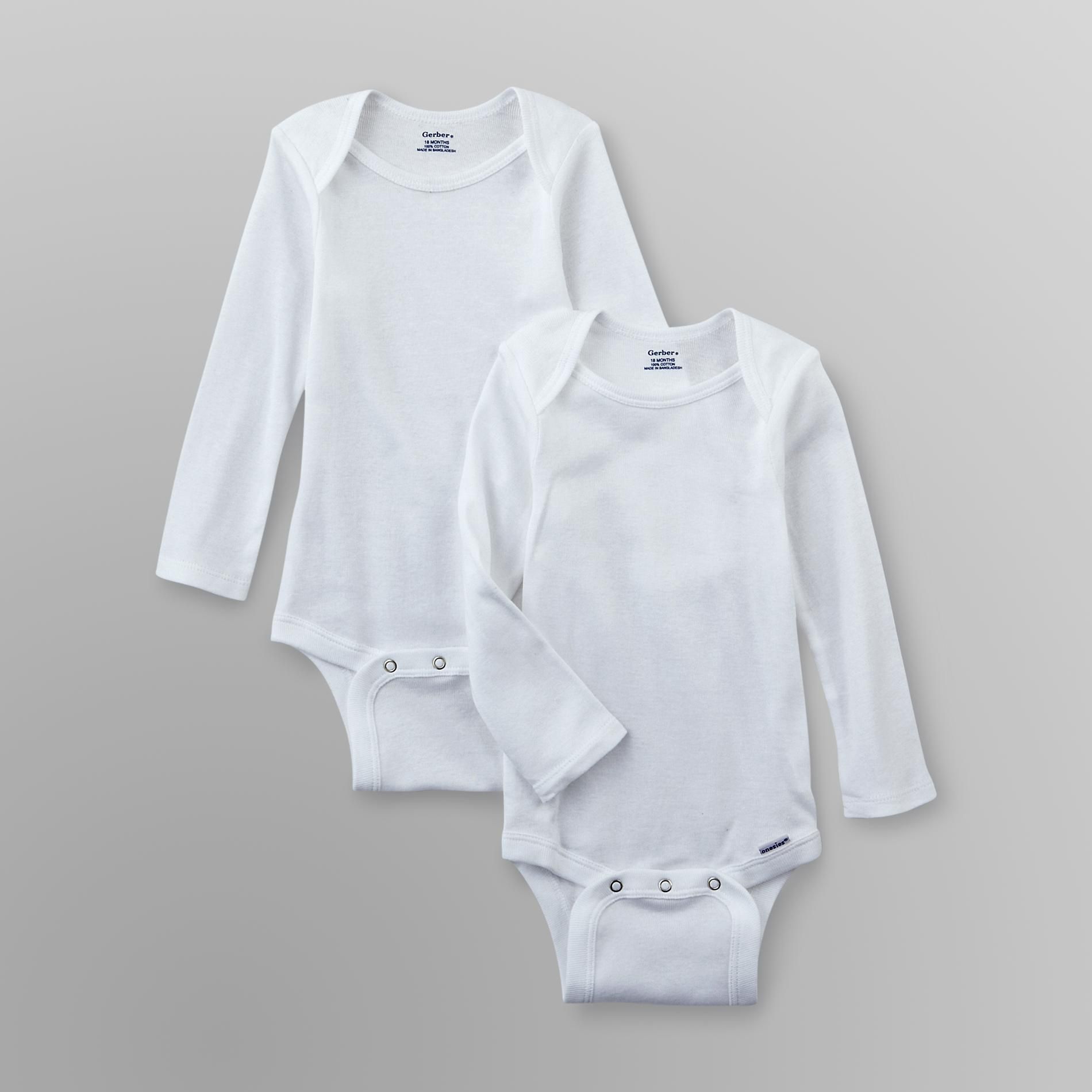Gerber ONESIES brand 2 Pack White Long Sleeve One Piece Underwear at Kmart.com