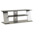 Silver Metal and Glass TV Stand