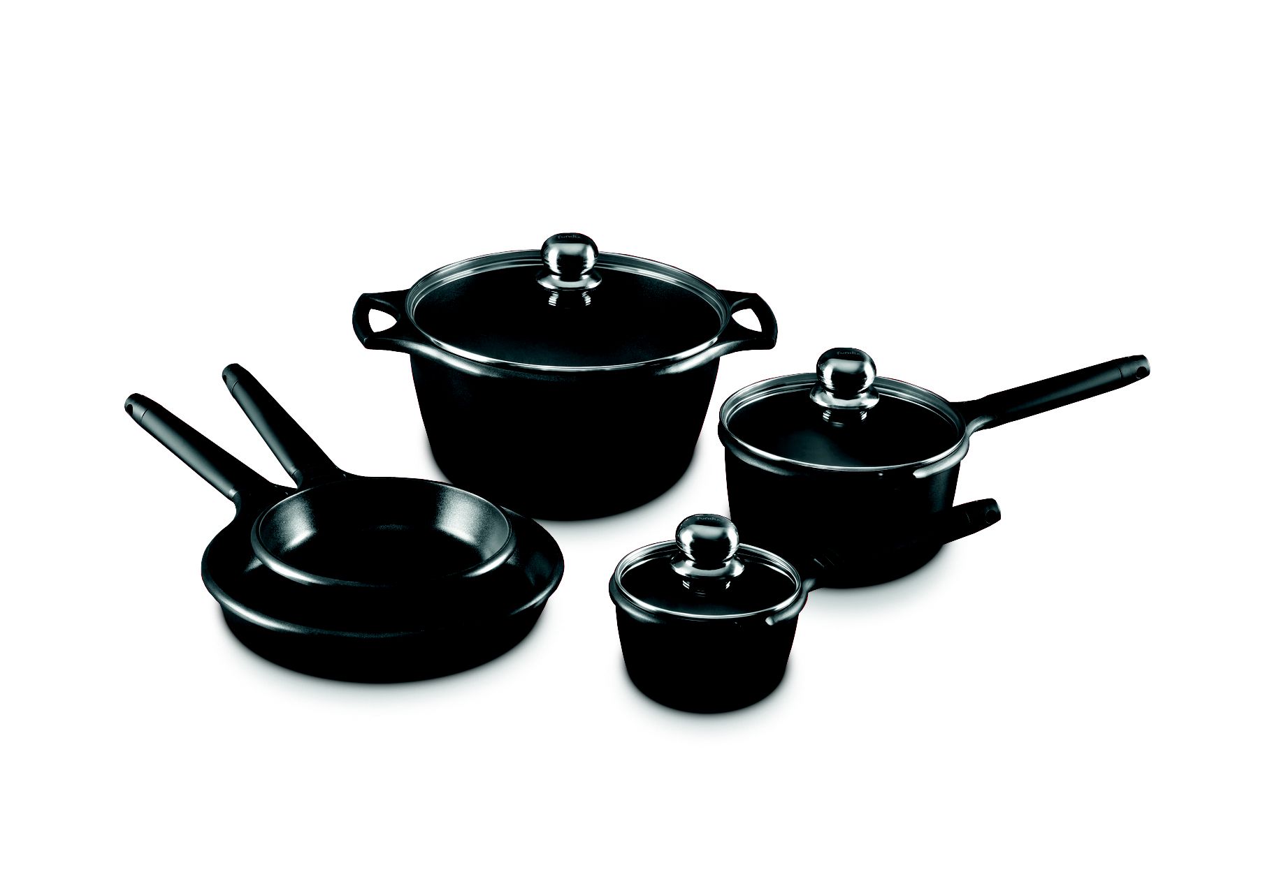 FUNDIX by Castey 8 Pc Cookware Set w/Black Handles
