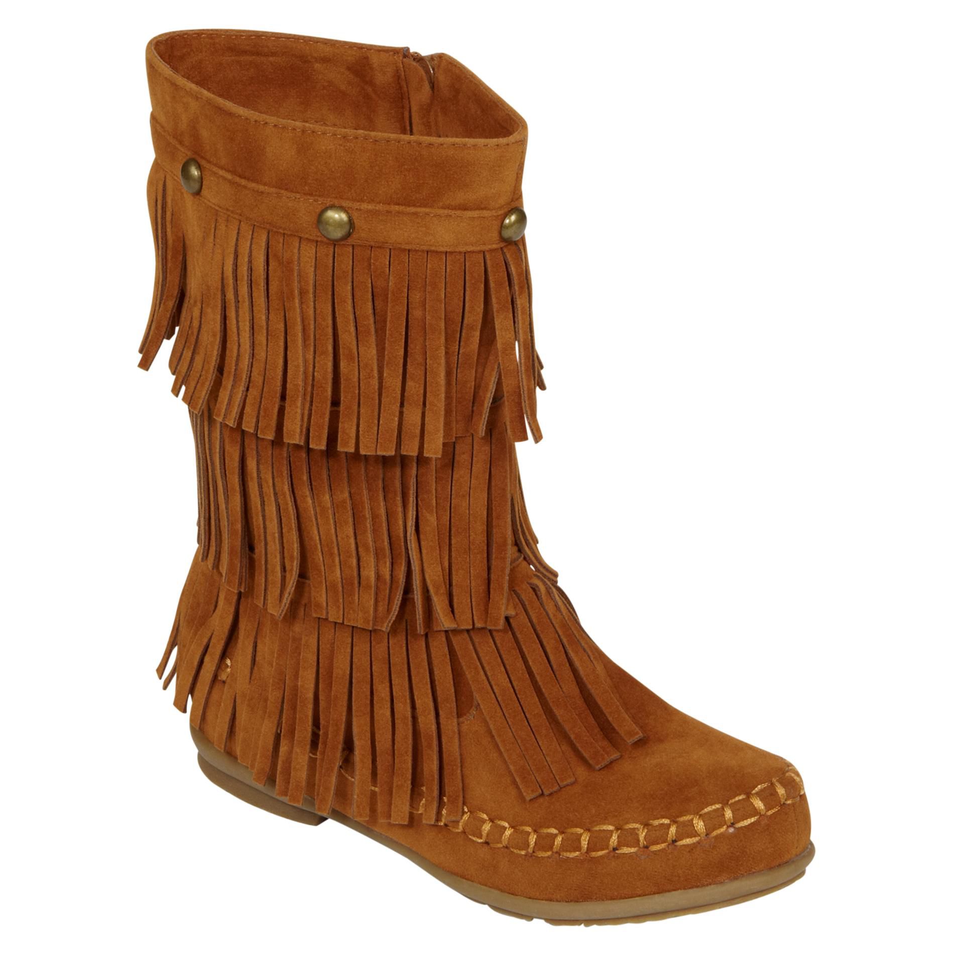Yoki Girl's Fringy Boot - Cognac at Kmart.com