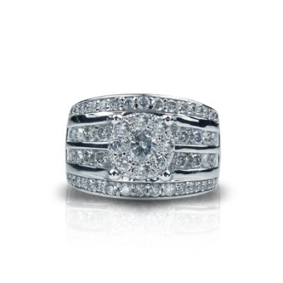 3 Cttw. Round 10k White Gold Diamond Engagement Ring