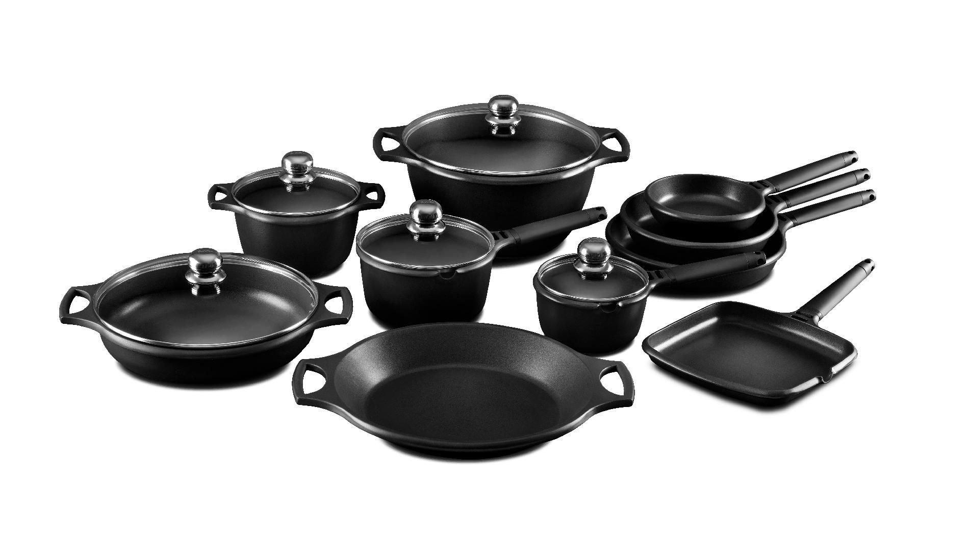 15 Pc Cookware Set w/Black Handles