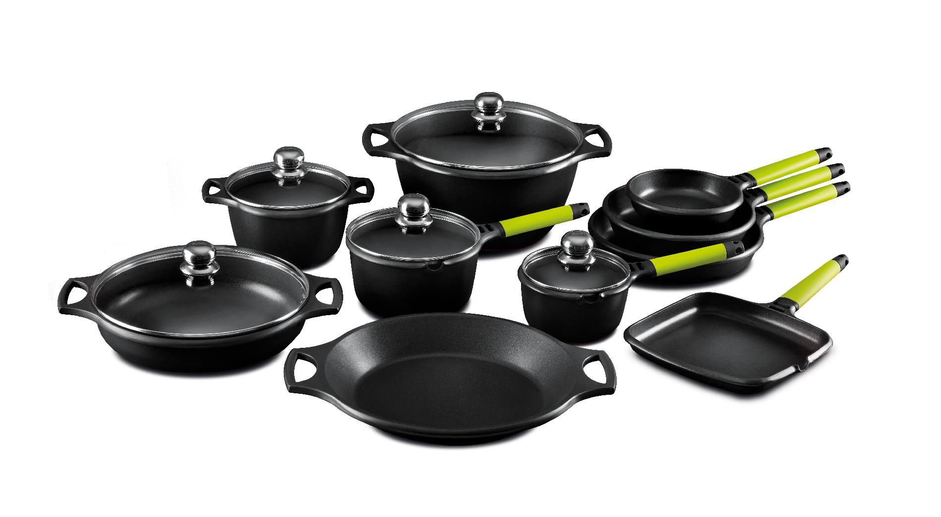 FUNDIX by Castey 15 Pc Cookware Set w/Kiwi Handles