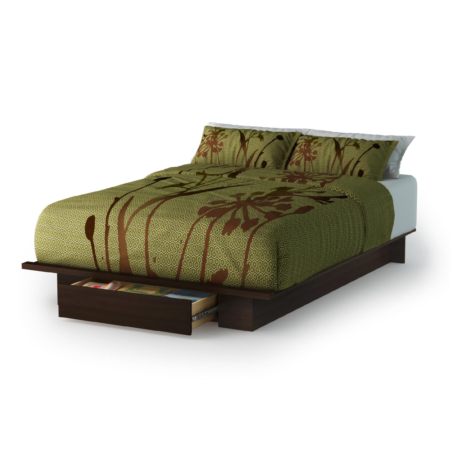 South Shore Trinity Collection Platform Bed with drawer Mocha at Kmart.com