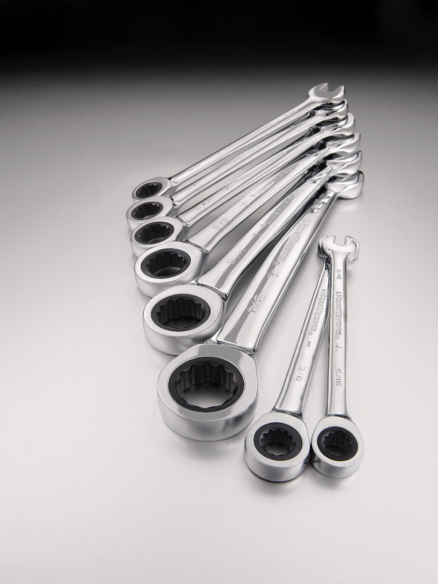 GearWrench 8 pc. Standard Flat Full Polish Ratcheting Combination Wrench Set at Craftsman.com