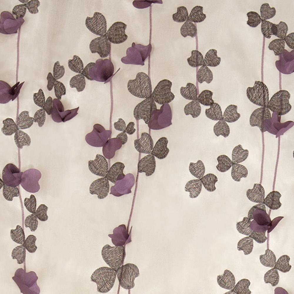 Flower Drop Ivory/Purple Shower Curtain