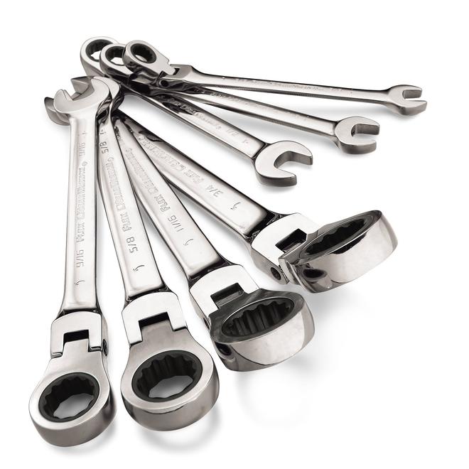 GearWrench 44005 7 pc. Standard Full Polish Ratcheting Flex Head