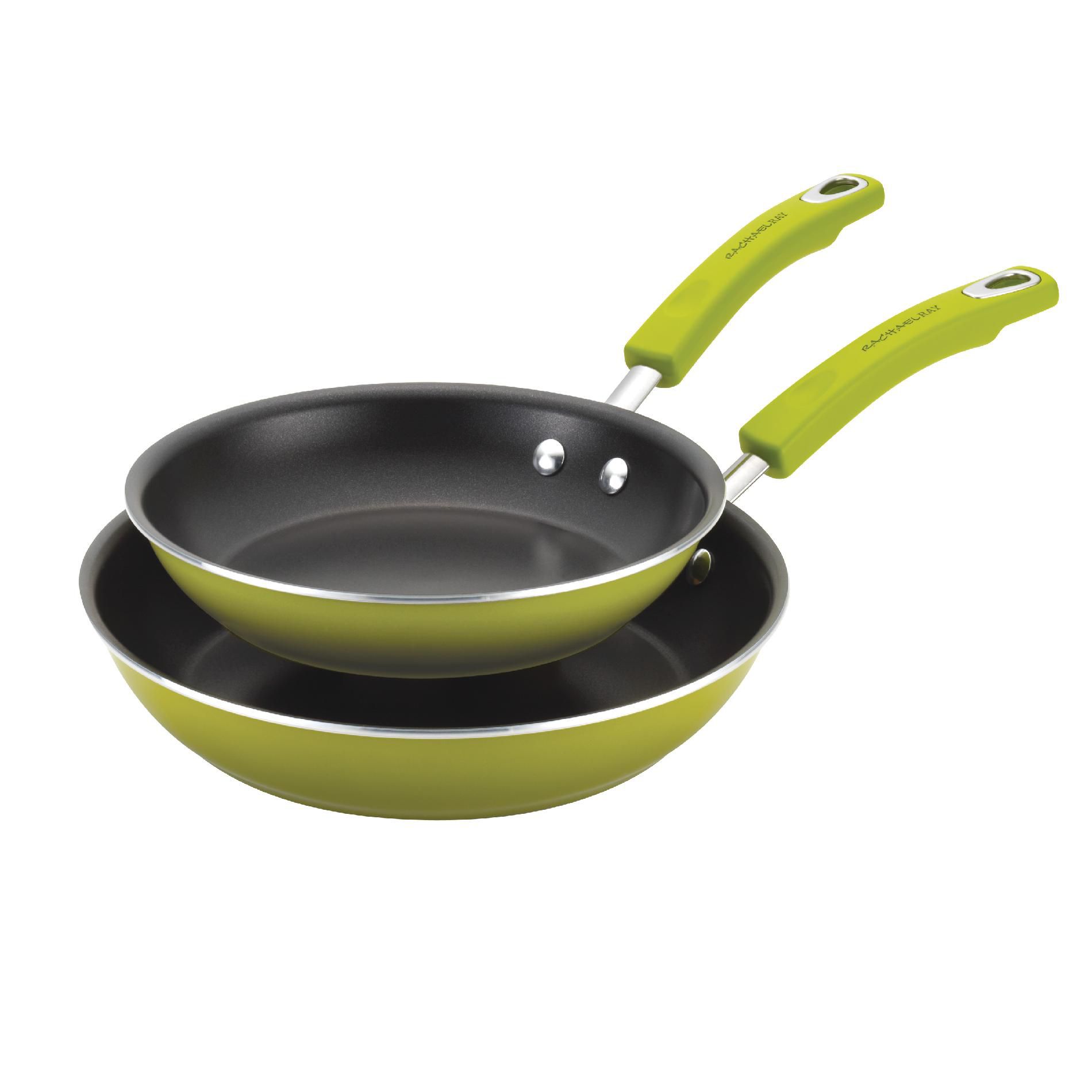 Rachael Ray Twin Pack: 9.25-Inch and 11-Inch Open Skillets  Green Gradient