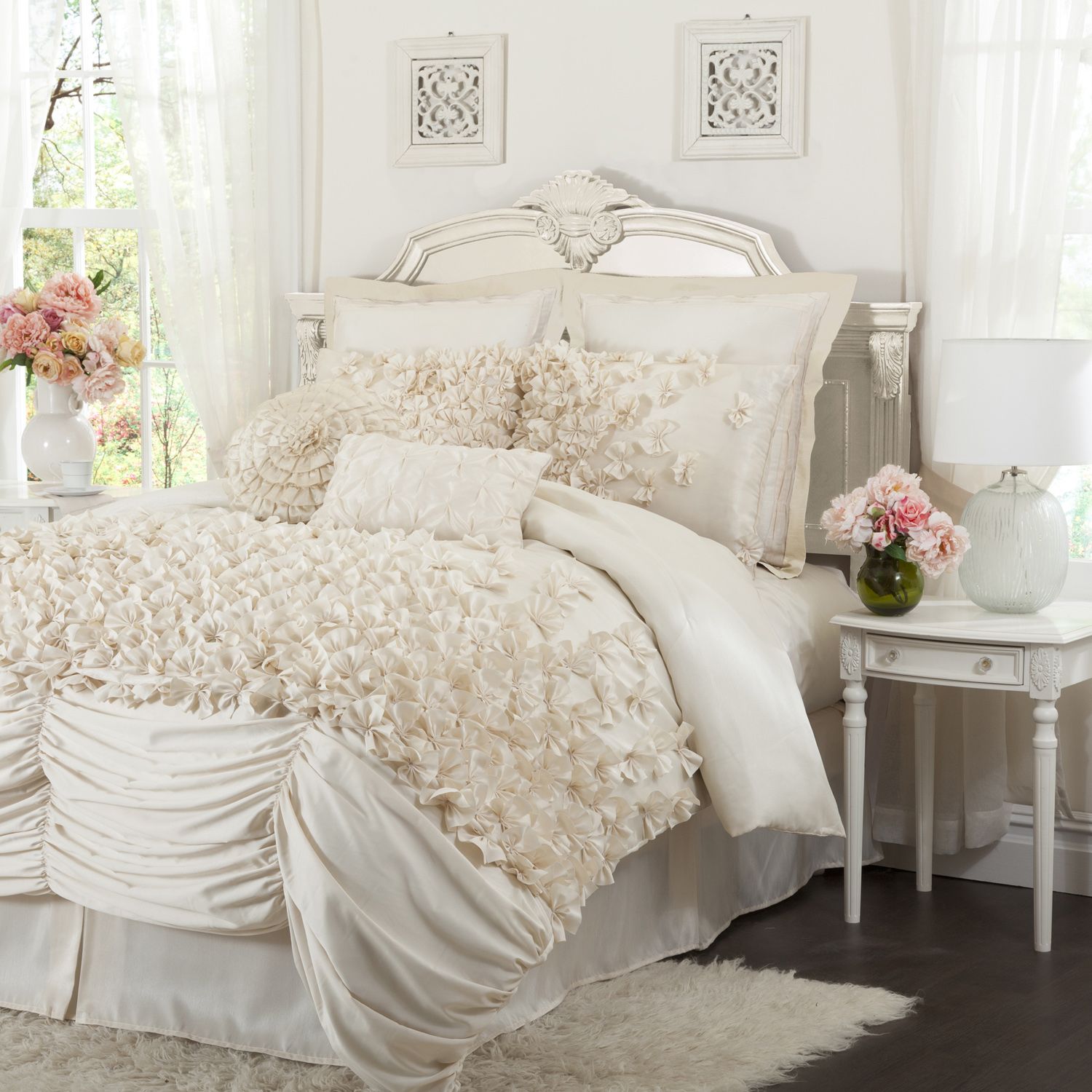 Lush Decor Lucia 4-pc Ivory Comforter Set Queen - Home - Bed & Bath