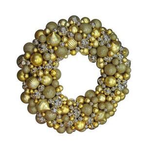 Creative Design 30" Christmas Ornament Wreath Gold at Kmart.com