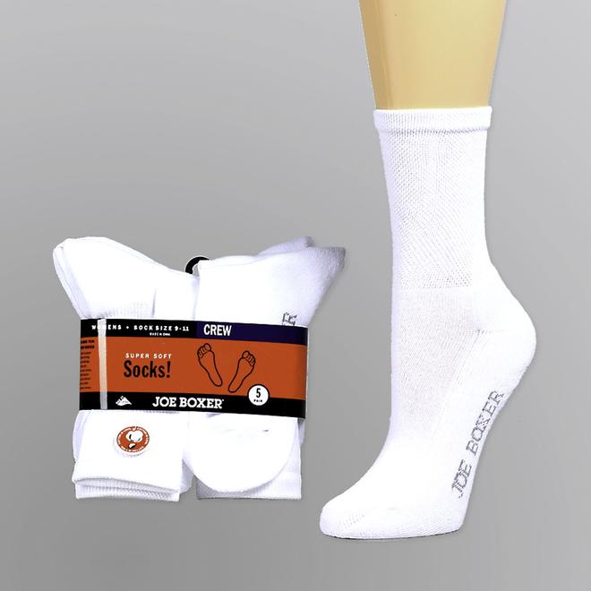 Joe Boxer Women's Crew Cushioned Socks 5 Pack Sizes 911
