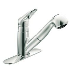 Moen Salora Chrome one-handle low arc pullout kitchen faucet at Kmart.com