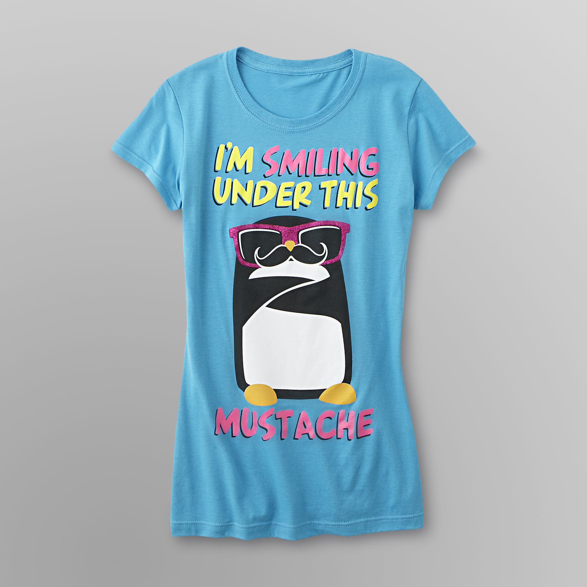 Hybrid Junior's Graphic T-Shirt - Penguin Mustache at Sears.com