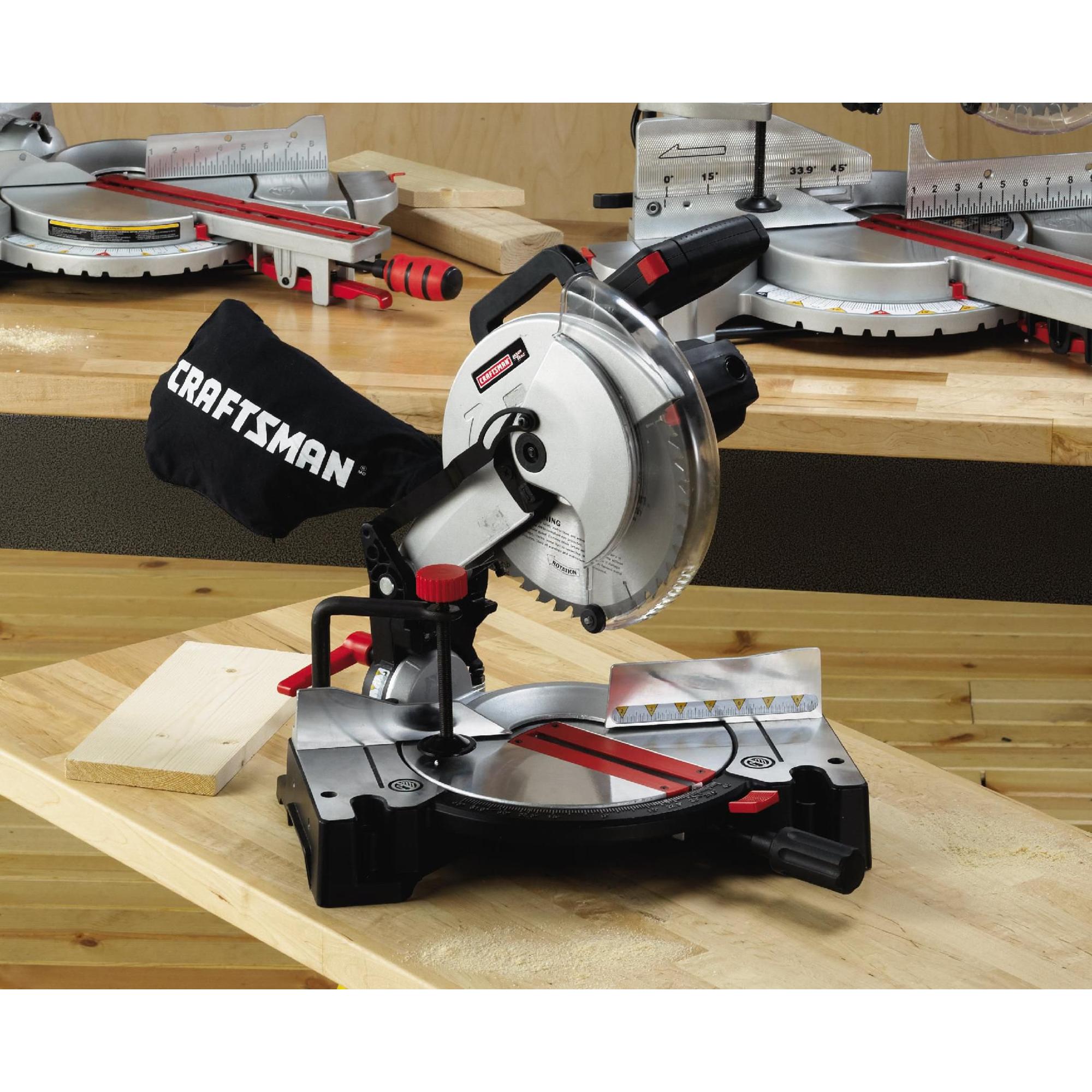 NEW! Craftsman 10 Inch Compound Miter Saw W/ Laser Trac Wood Shop