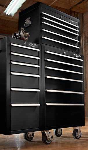 Viper Tool Storage Black 3 Piece 17 Drawer 18G Heavy-Duty Ball Bearing 2 Piece Tool Storage