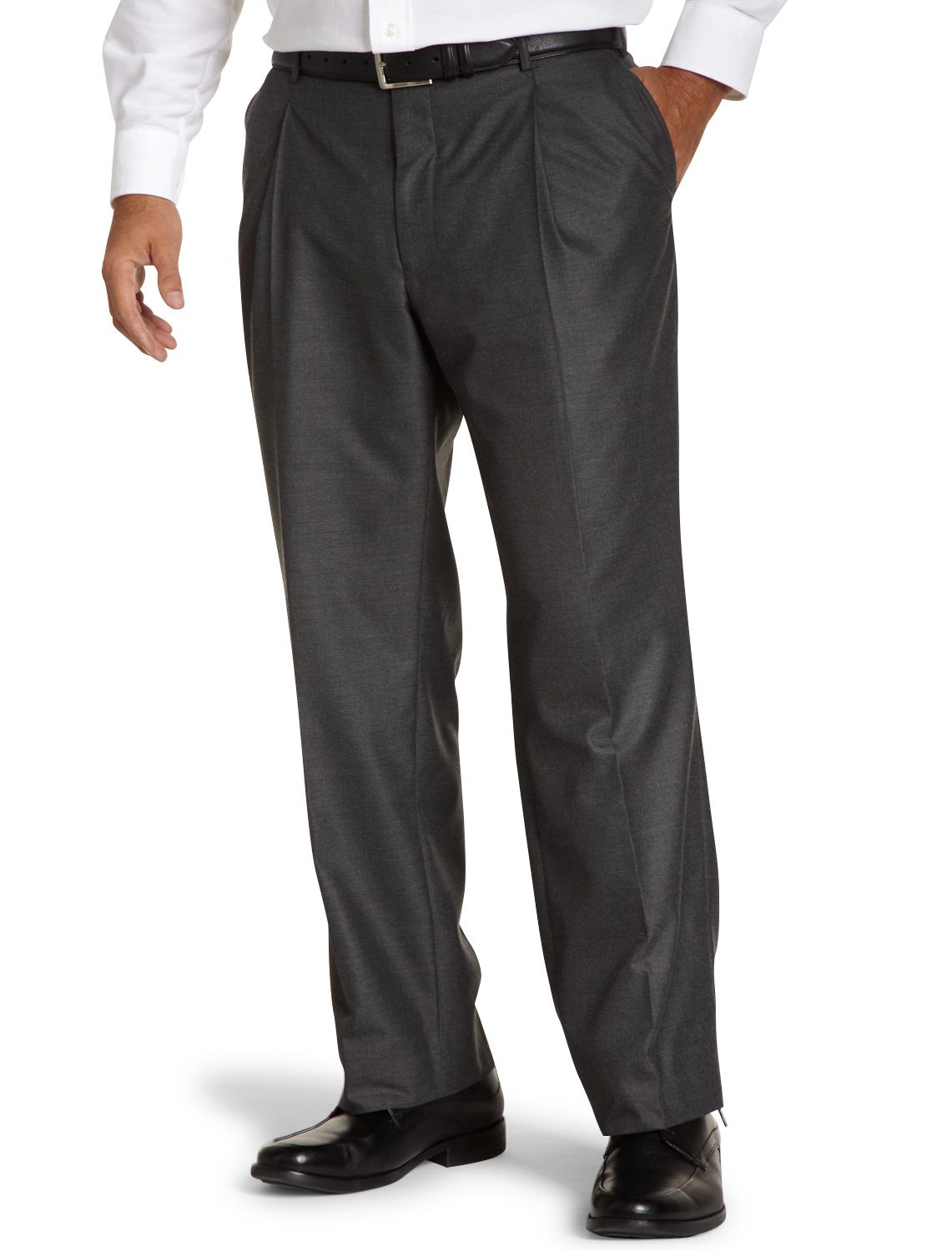 Charcoal Sharkskin Stretch Suit Pants