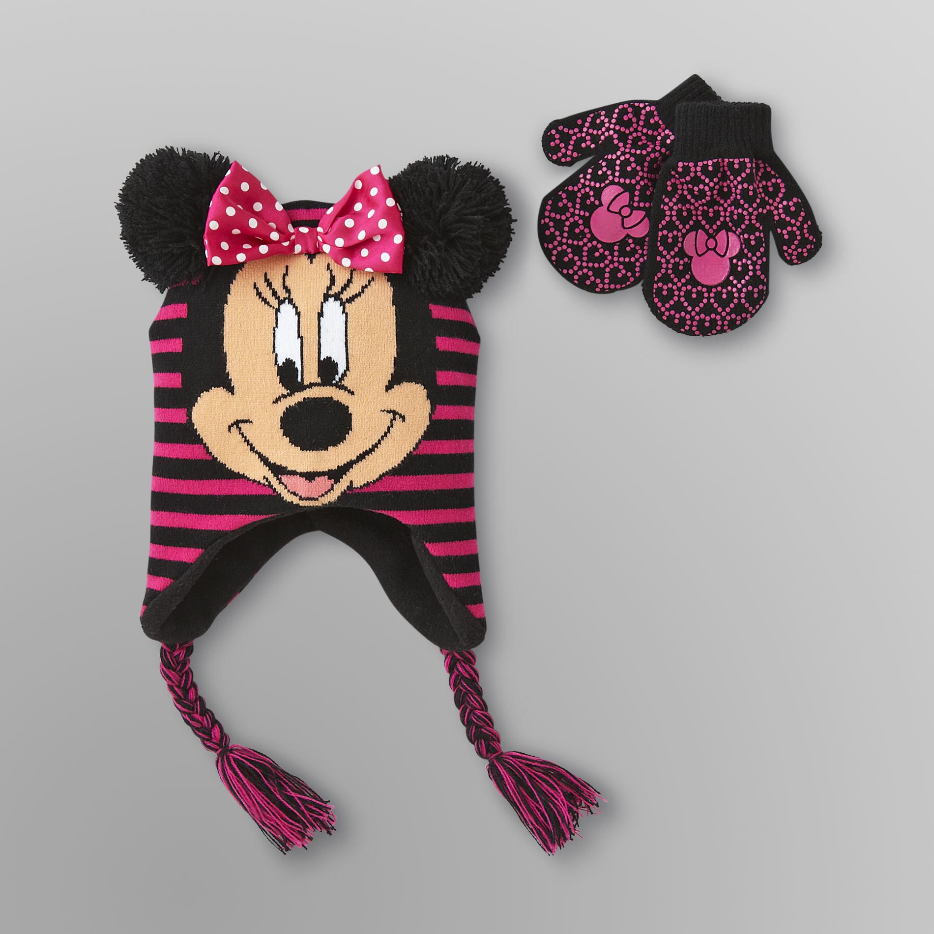 Disney Minnie Mouse Toddler Girl's Hat & Mittens