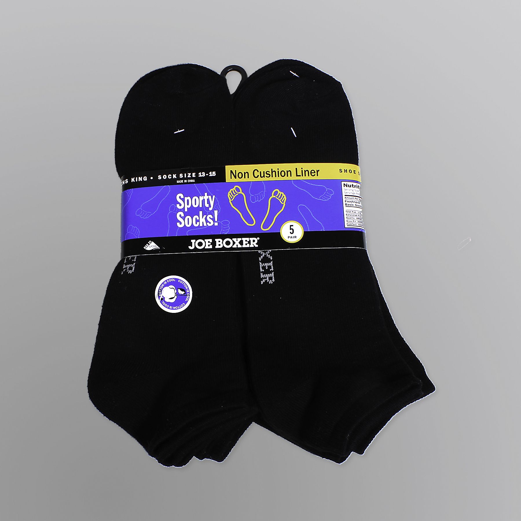 Joe Boxer Men’s Socks 5pk Non-Cushion Sport Black at Kmart.com