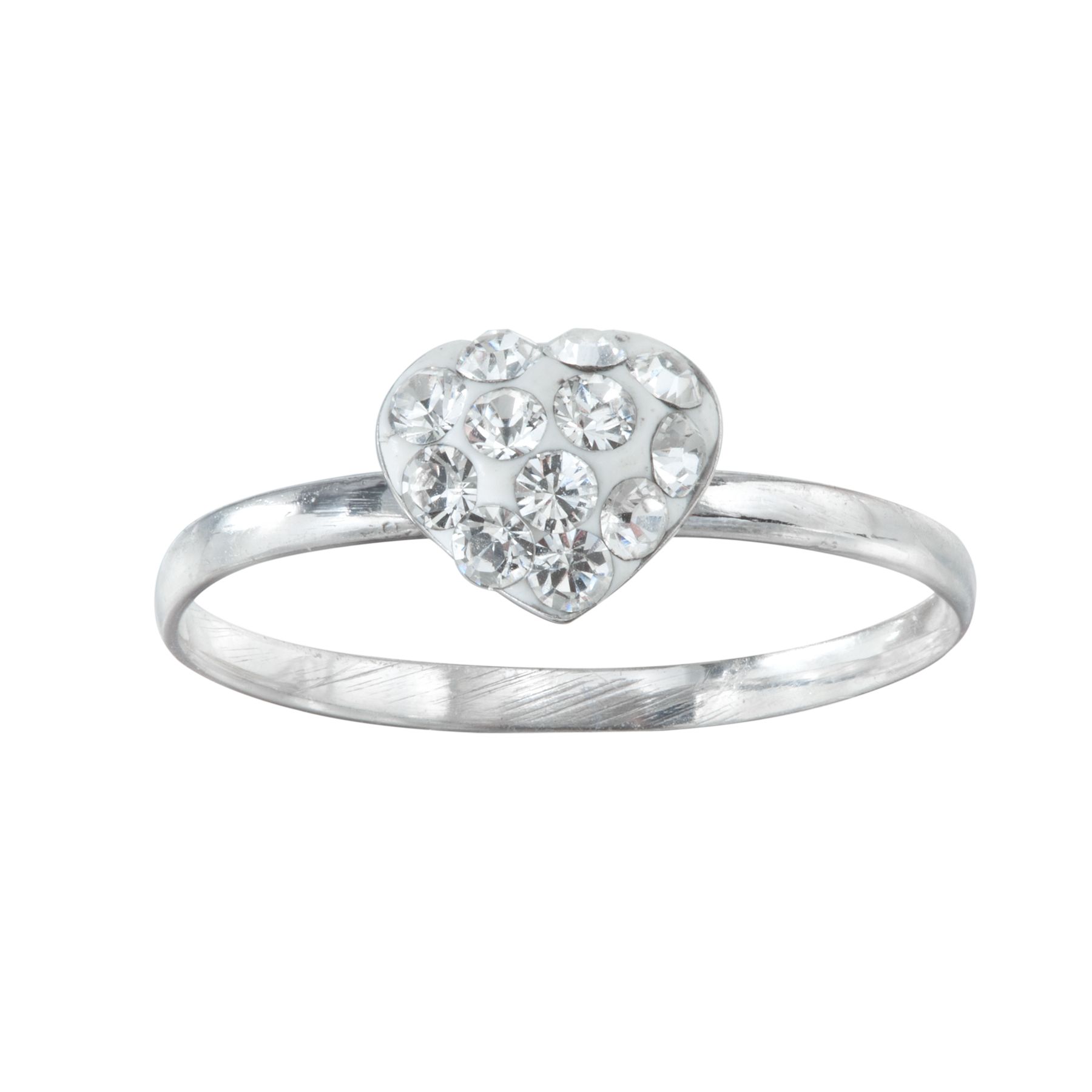 Sterling Silver Clear Crystal Heart Ring at Kmart.com