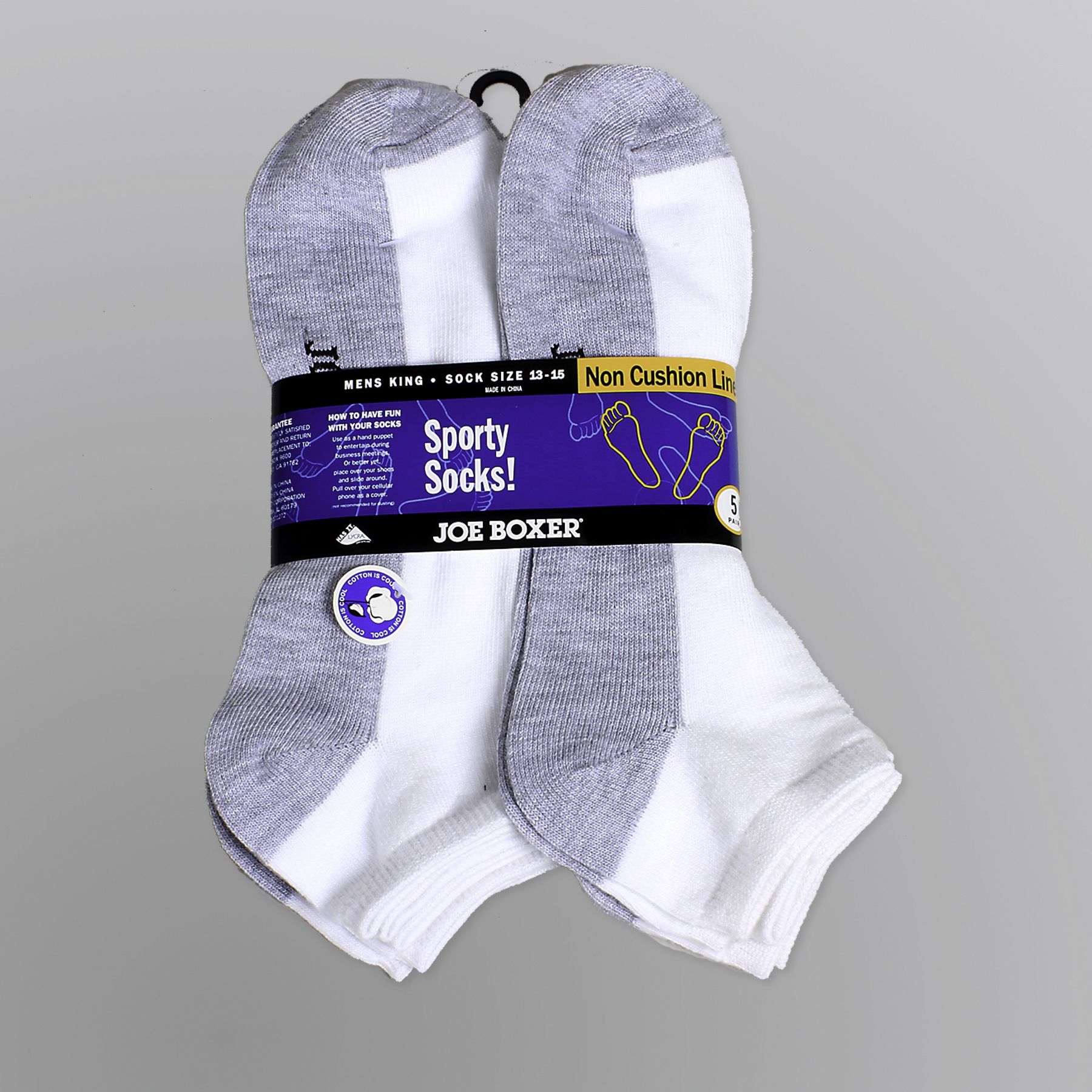 Joe Boxer Men’s Socks 5pk Non-Cushion Cotton Blend at Kmart.com