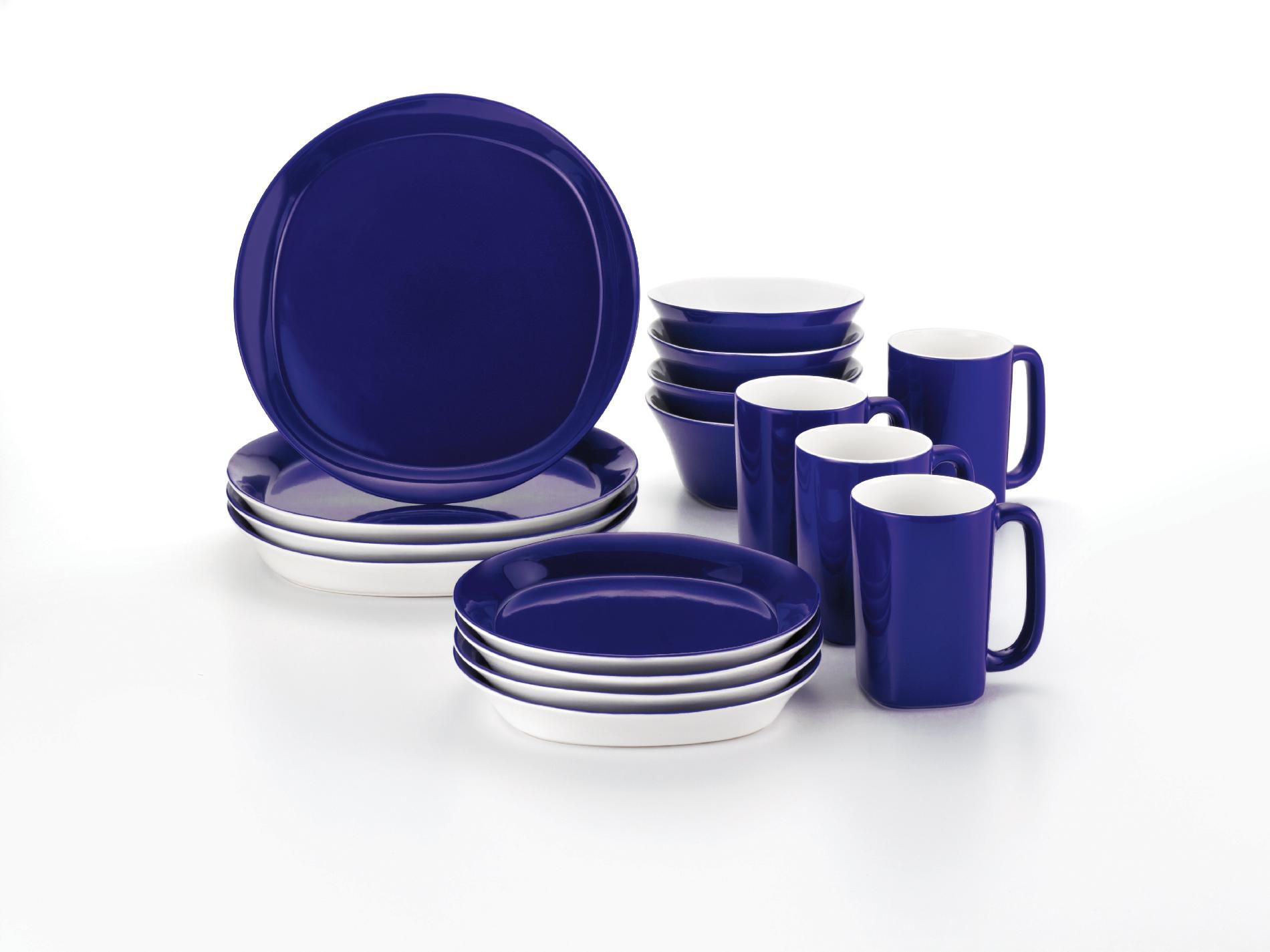 Rachael Ray Dinnerware, Round and Square 16-Piece Dinnerware Set, Blue Raspberry at Sears.com