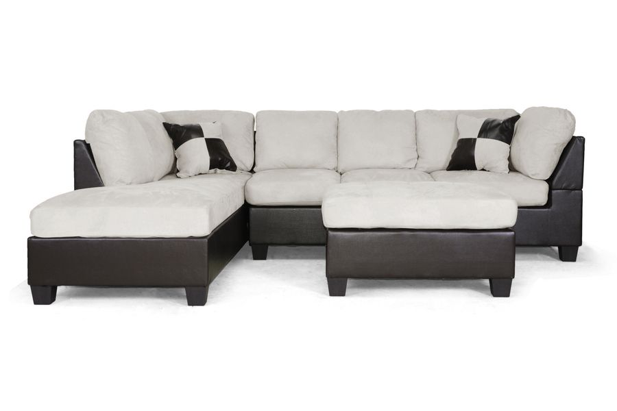 Baxton Mancini Modern Sectional Sofa and Ottoman Set at Sears.com