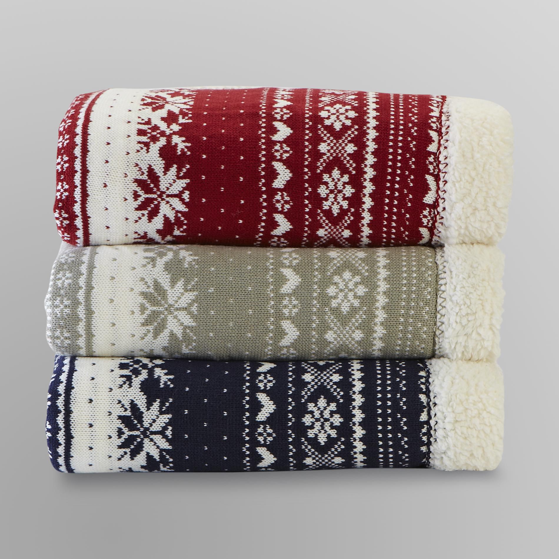 Cozy Nights by Cannon Sweater Knit to Sherpa Throw at Sears.com